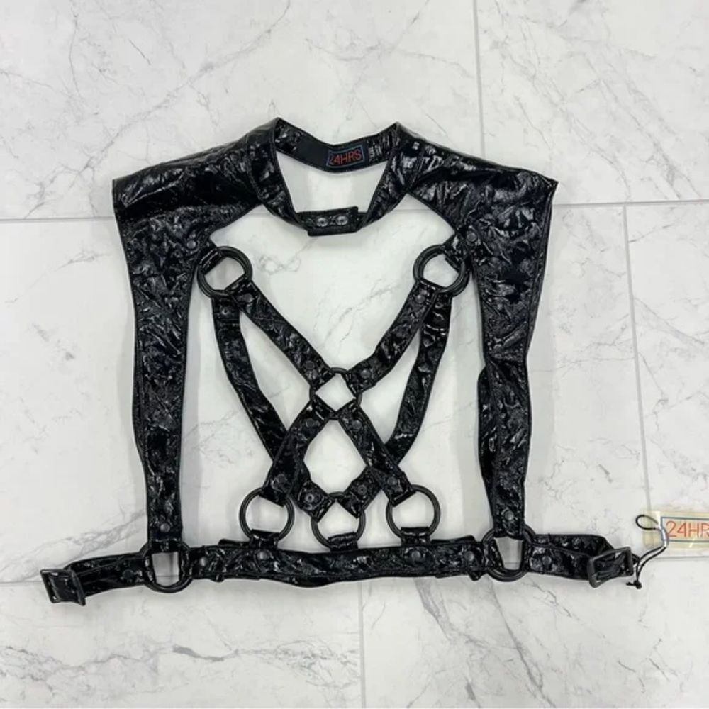 24HRS Vinyl Harness Vest Tank NWT